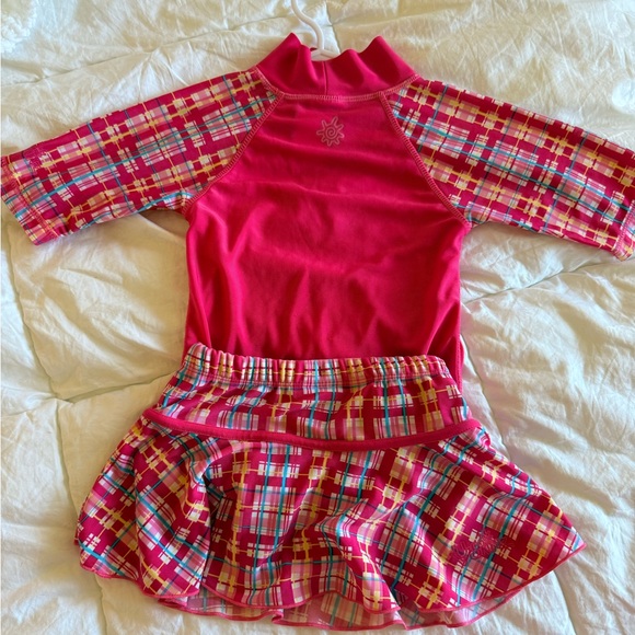 Kids Mermaid Swim Coverup - Pink Plaid - Picture 4 of 6